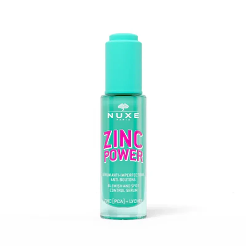 Nuxe Zinc Power Sérum,Sérum anti-imperfections Nuxe,Sérum anti-boutons Nuxe,Sérum peau acnéique,Sérum anti-points noirs,Sérum matifiant Nuxe,Sérum peau grasse,Sérum peau mixte,Sérum Nuxe 30 ml,Sérum peau lisse et uniforme,Sérum Nuxe