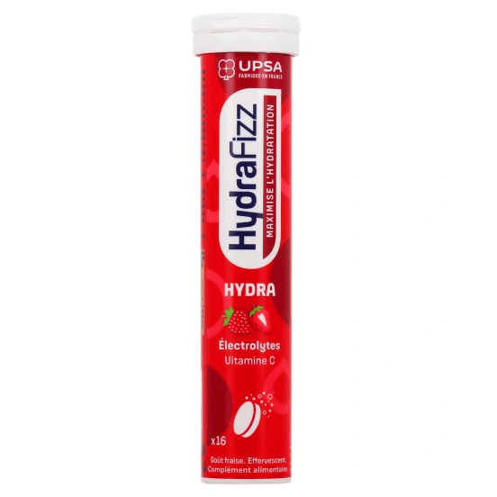 hydrafizz,vit c,vitamine c,UPSA Hydrafizz,Hydrafizz Hydra,réhydratation orale,complément hydratation,sachet réhydratant,solution de réhydratation sans sucre,boisson réhydratante sans sucre,complément électrolytes,hydratation après effort ou chaleur,minéraux et électrolytes UPSA,traitement déshydratation légère,hydratation adulte,hydrafizz hydra avis et utilisation,comment se réhydrater rapidement en été,que prendre en cas de déshydratation légère,complément pour éviter les coups de chaud